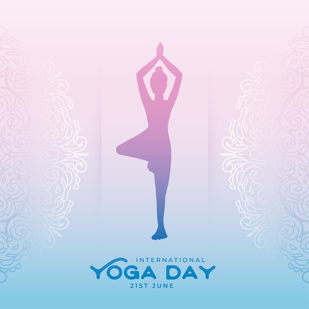 Free vector internation day of yoga nice poster design