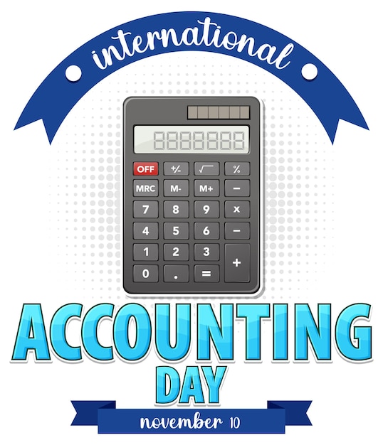 Vettore gratuito design del logo della giornata internazionale della contabilità