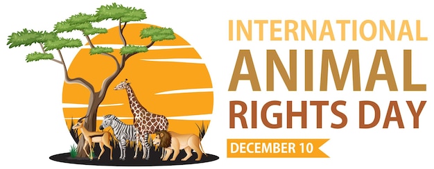 Free vector international animal rights day banner