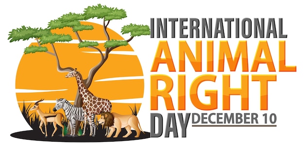 Vettore gratuito bandiera della giornata internazionale dei diritti degli animali