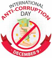 Free vector international anti corruption day december icon banner