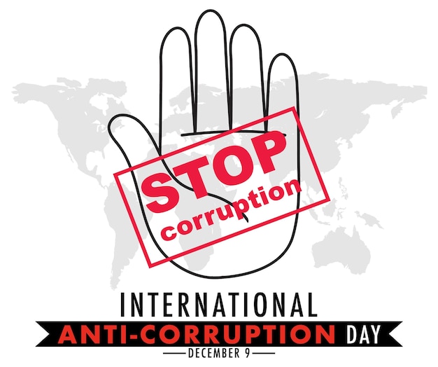 Free vector international anti corruption day poster design