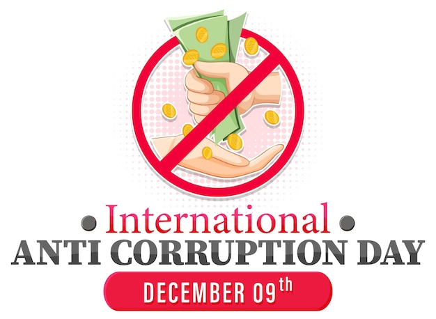 Free vector international anti corruption day poster design