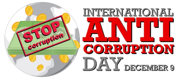 Free vector international anti corruption day poster design