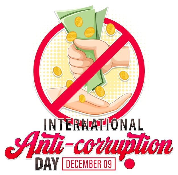 Free vector international anti corruption day poster design