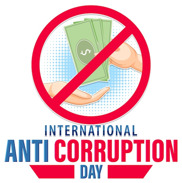 Free vector international anti corruption day poster design