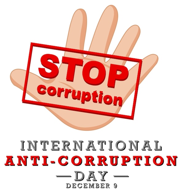 Free vector international anti corruption day poster design