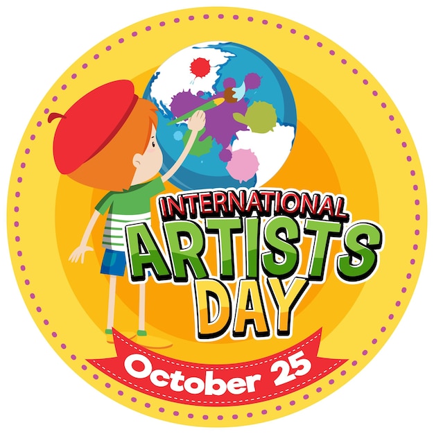 Free vector international artists day banner design