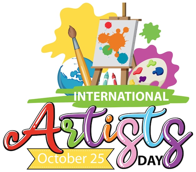 Free vector international artists day banner design