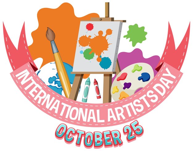Free Vector international artists day banner design