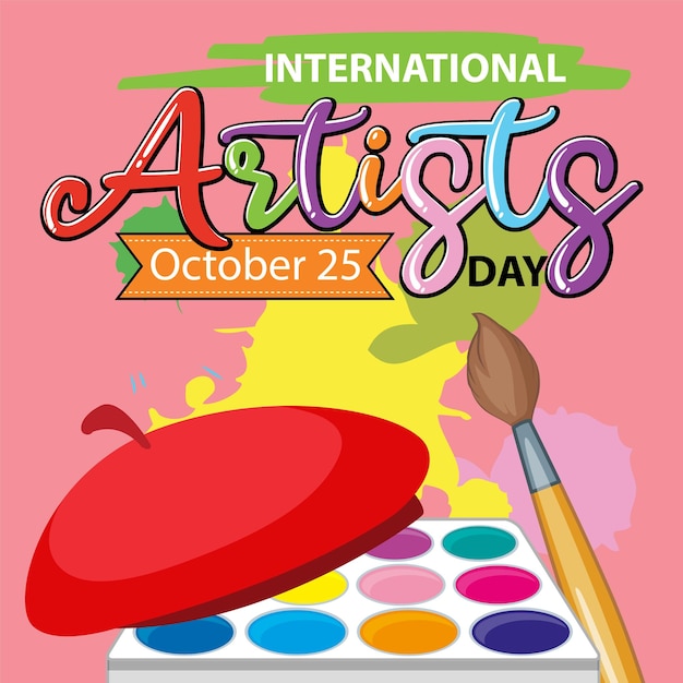 Free vector international artists day banner design