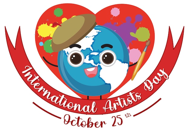 Free vector international artists day poster design