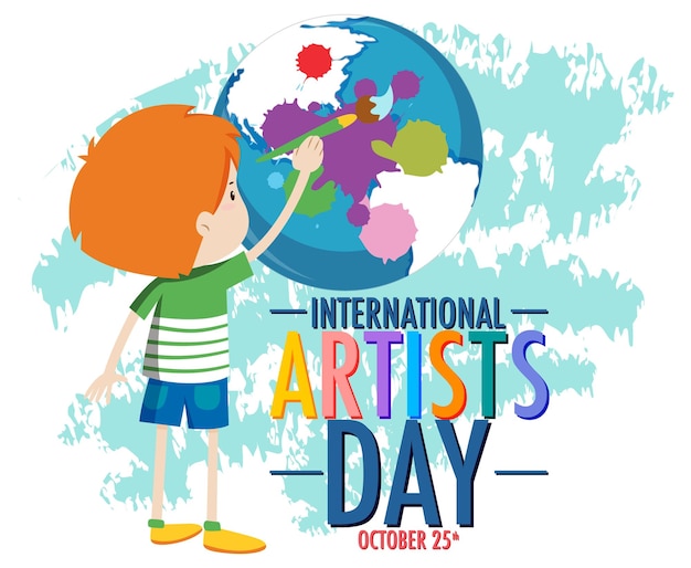 Free vector international artists day poster design