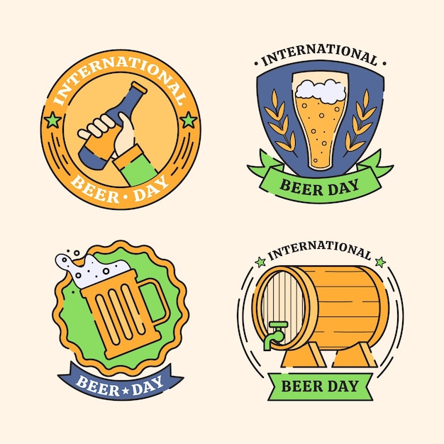 International beer day badges collection