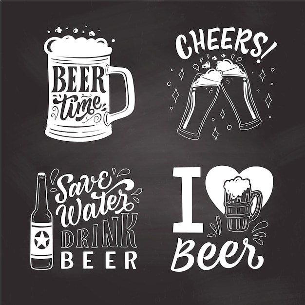 Free vector international beer day badges