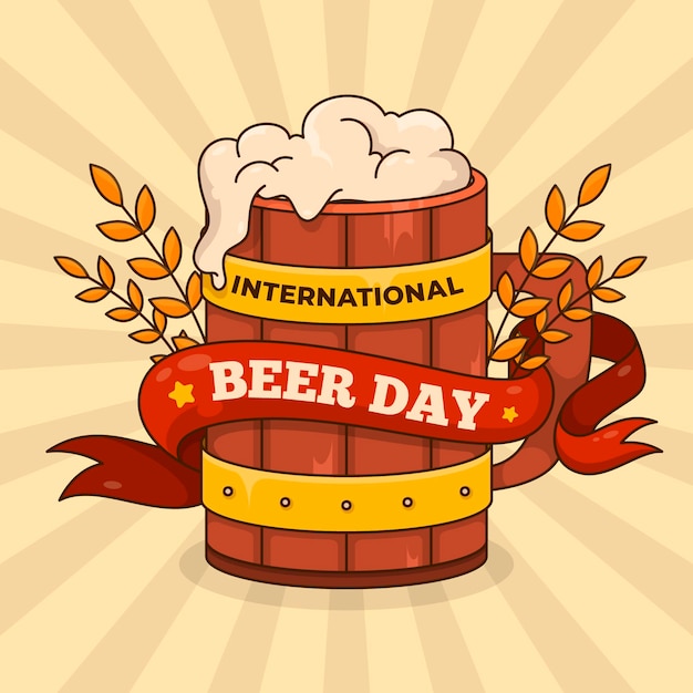 Free vector international beer day celebration