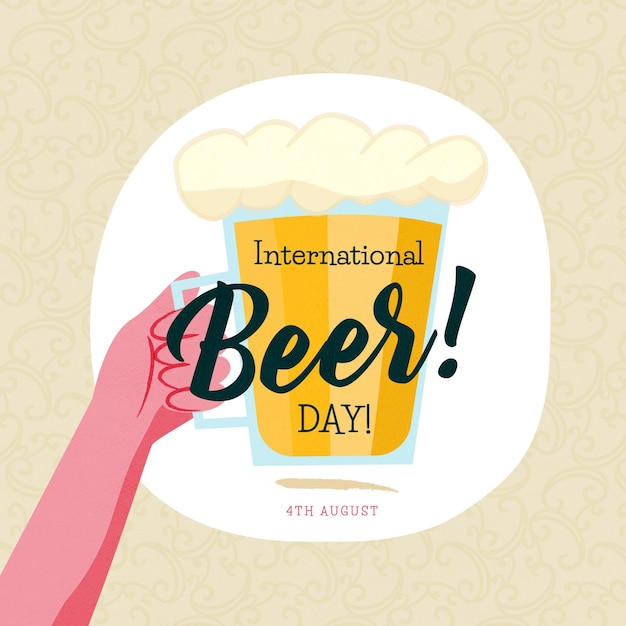 Бесплатное векторное изображение Празднование международного дня пива
