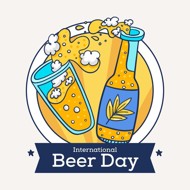 Free Vector international beer day celebration