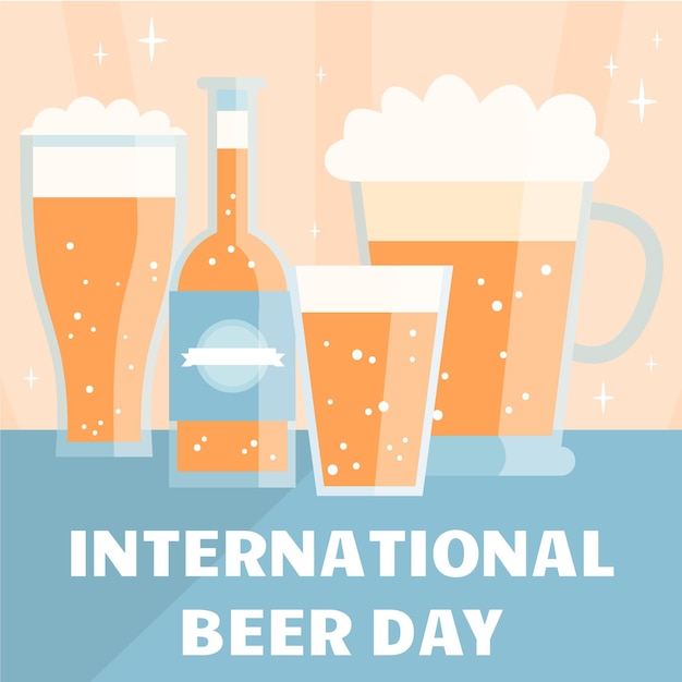 Free vector international beer day draw