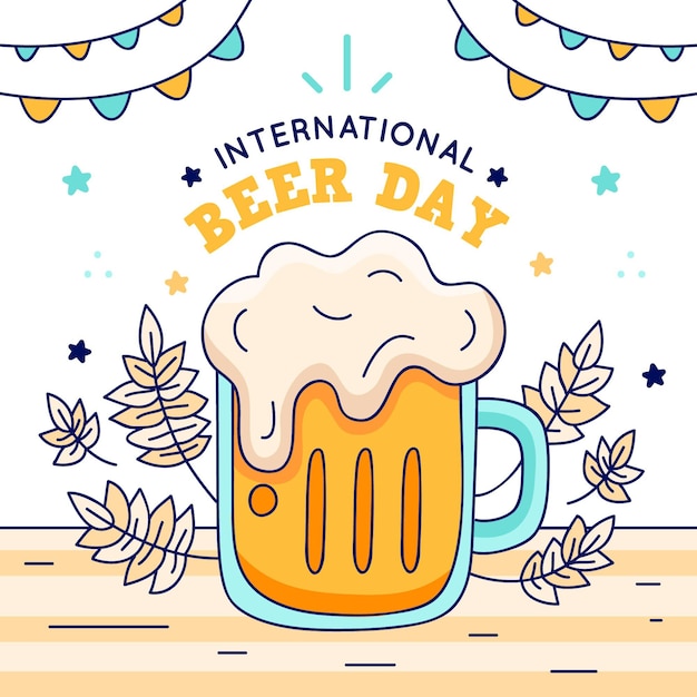 Vettore gratuito celebrazione dell'evento della giornata internazionale della birra