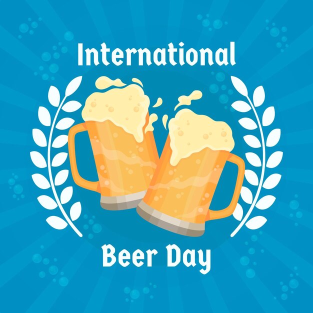 International beer day flat design