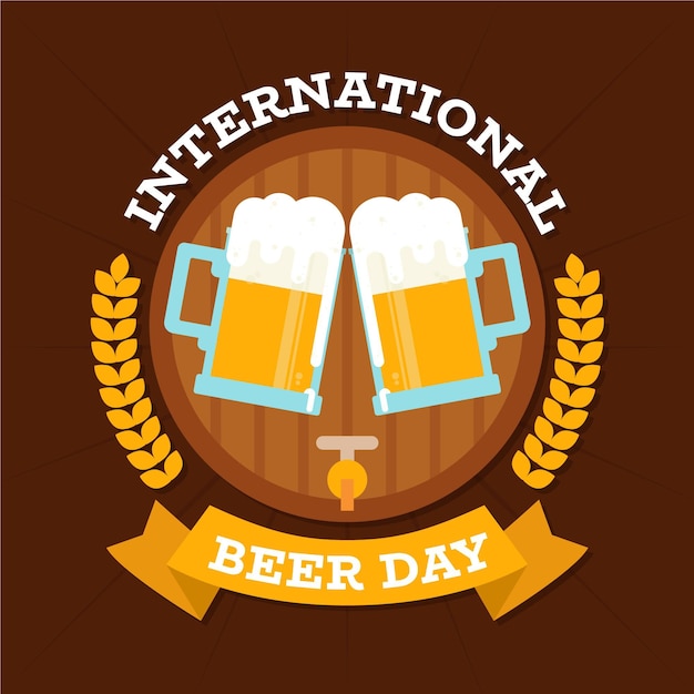 International beer day in flat design