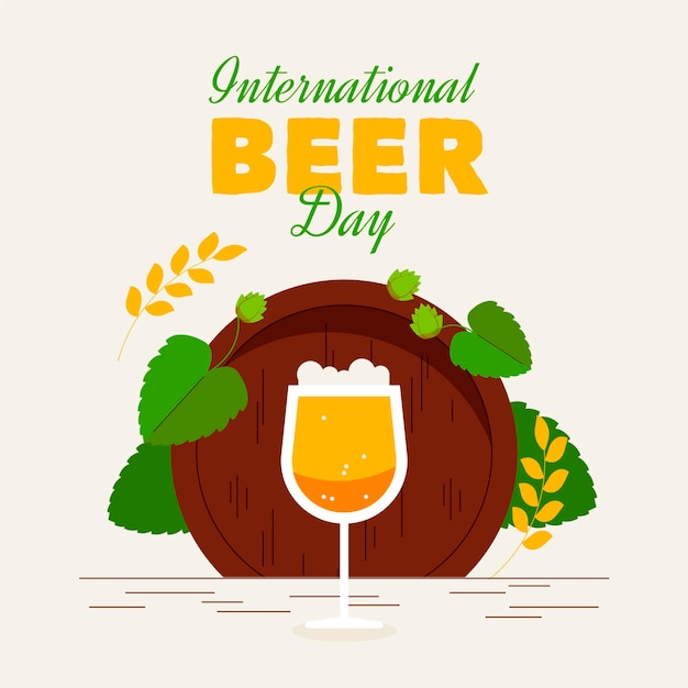 International beer day in flat design