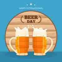 Free vector international beer day illustration