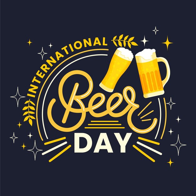 Free vector international beer day illustration