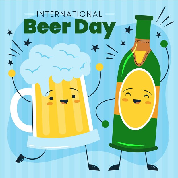 International beer day illustration