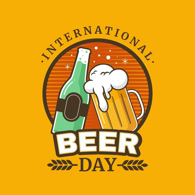 International beer day illustration