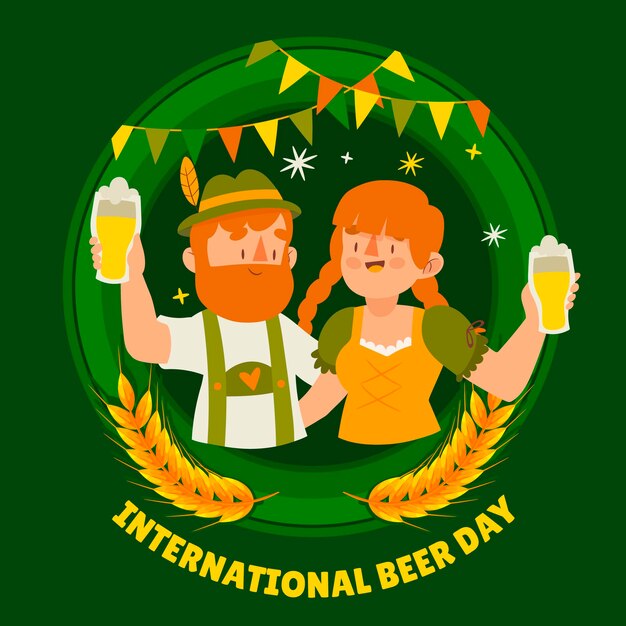 International beer day illustration