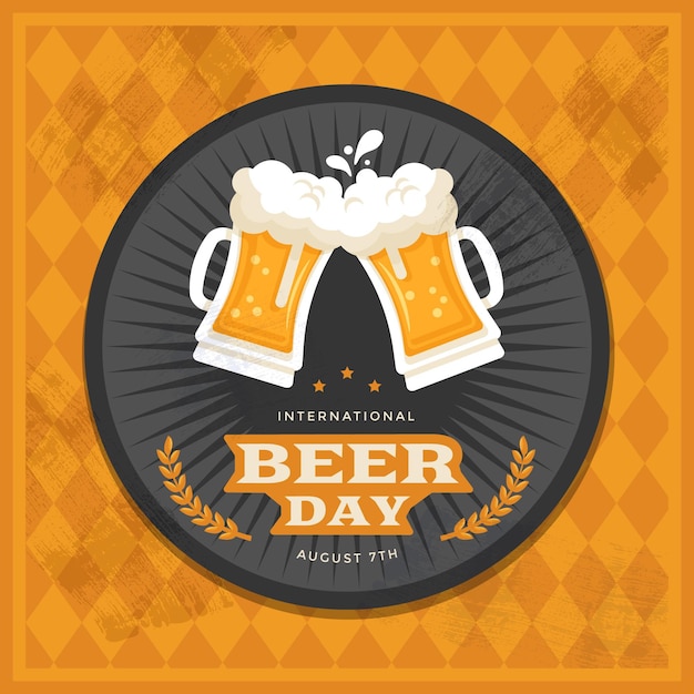 Free vector international beer day illustration