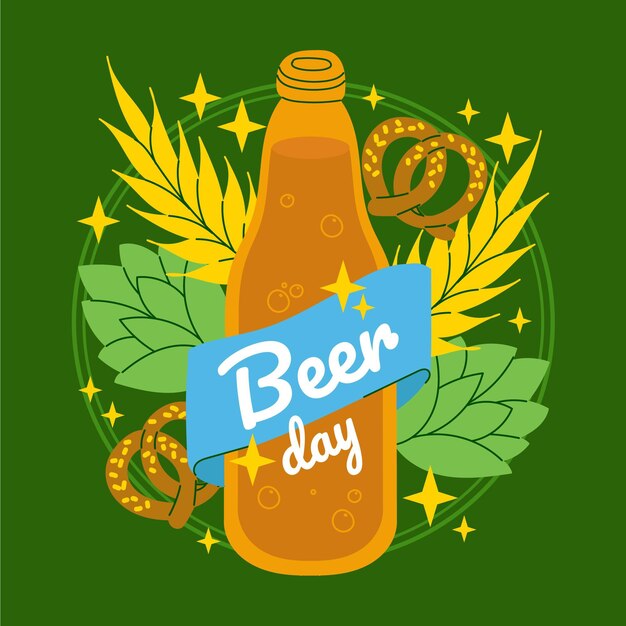 Free vector international beer day illustration