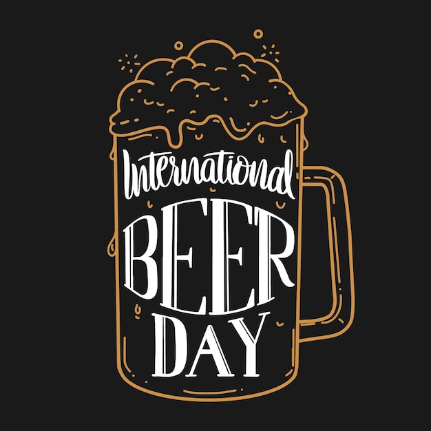 International beer day lettering concept