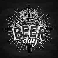 Free vector international beer day lettering