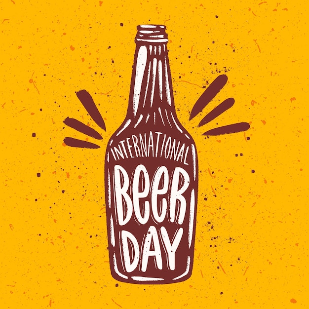 Free vector international beer day lettering