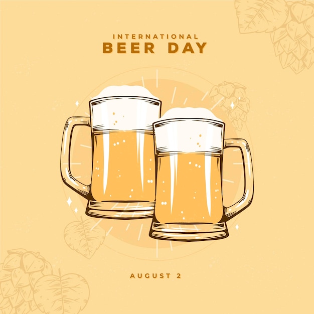 International beer day with beer pints