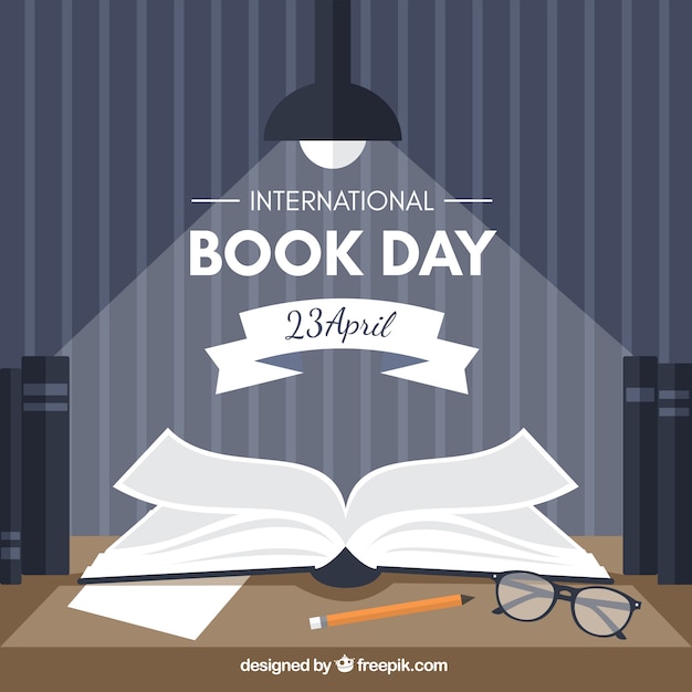 Free vector international book day retro background