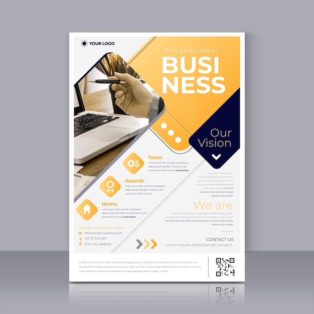 Free vector international business flyer print template