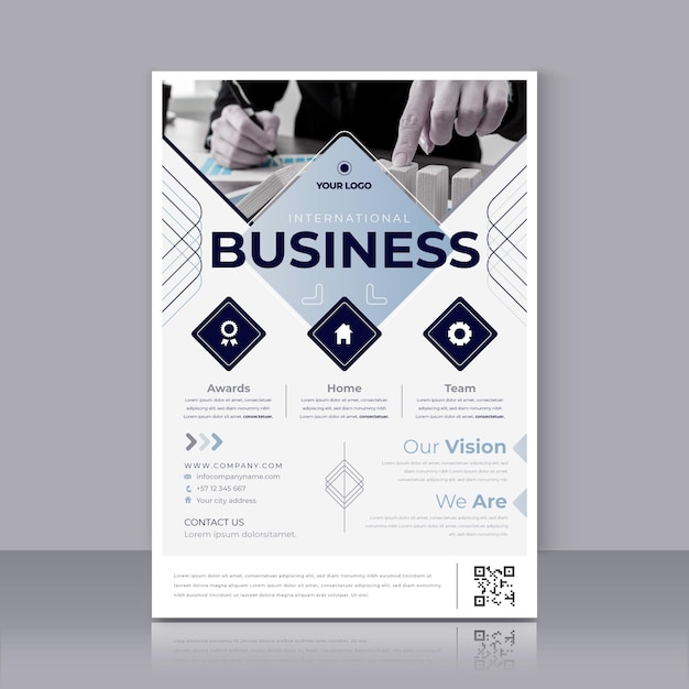 Free vector international business poster print template