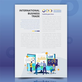 Modello di commercio internazionale con illustrazione