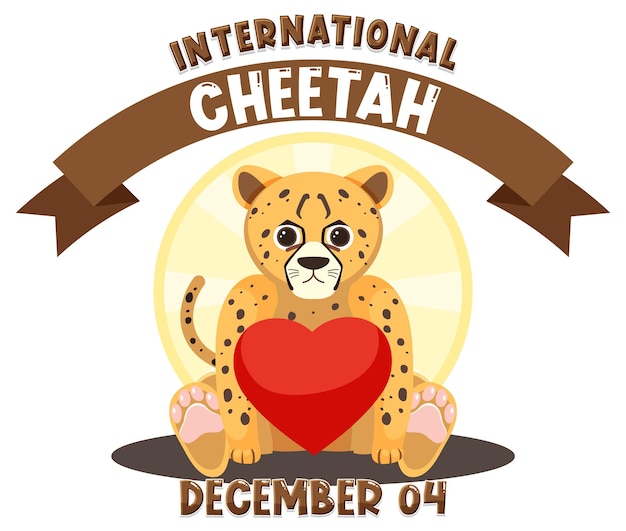 무료 벡터 국제 치타의 날 포스터 또는 배너 디자인