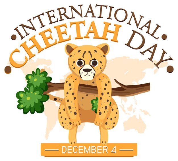 Бесплатное векторное изображение Шаблон плаката к международному дню гепарда