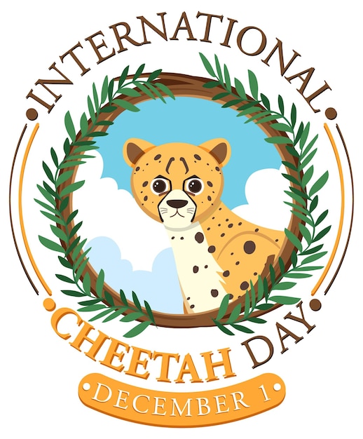 Free vector international cheetah day poster template