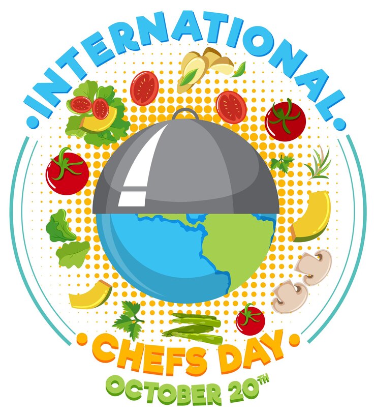 Free Vector international chef day poster design