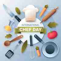 Free vector international chefs day gradient illustration