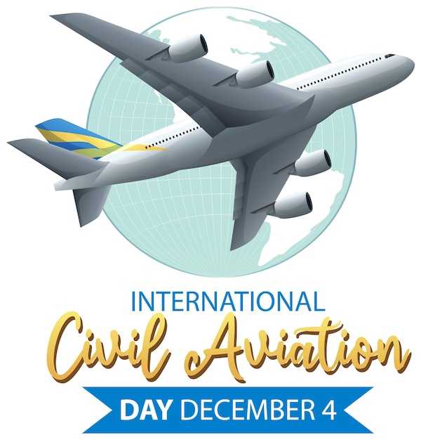 Бесплатное векторное изображение Иконка международного дня гражданской авиации