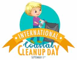 Free vector international coastal cleanup day banner