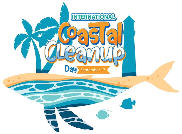 Vettore gratuito manifesto della giornata internazionale di pulizia delle coste